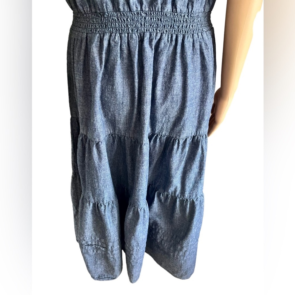 Reba Blue Denim Tiered Ruffled Dress - Picture 8 of 8